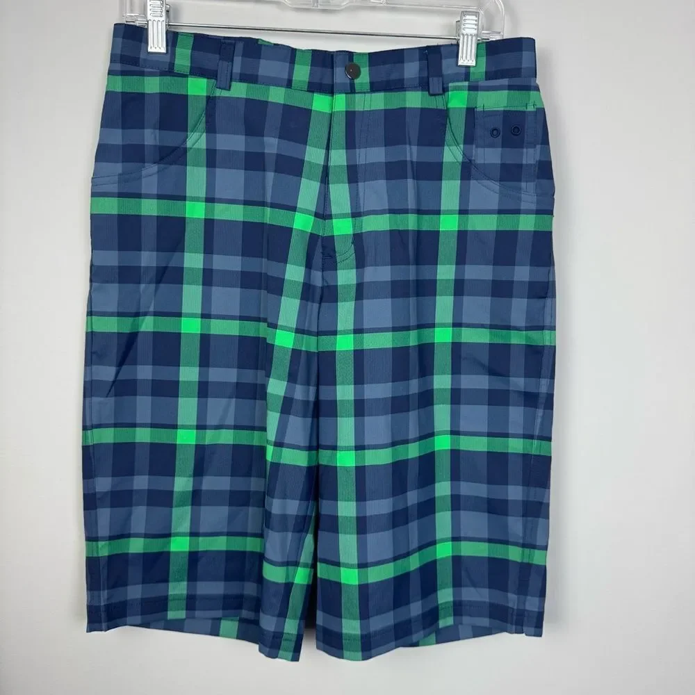 NIKE GOLF | Blue and Green Plaid Shorts Men’s Size X-Large Dri-Fit